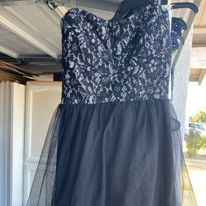 Black and silver lace dress